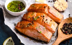 Gebakken zalmfilet Gebakken zalmfilet
