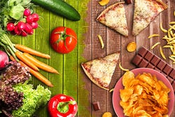 Gezonde en ongezonde snacks Gezonde en ongezonde snacks