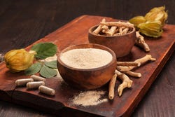 Ashwagandha wortel, poeder en supplemement