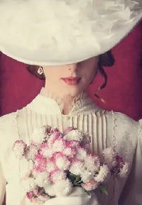 Victoriaanse dame met bloemen Victoriaanse dame met bloemen