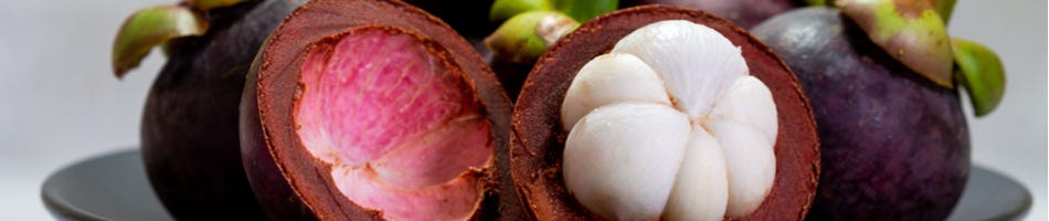 Mangosteen-komkommerhapjes Mangosteen-komkommerhapjes