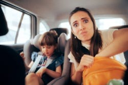 Gestresste vrouw op reis Gestresste vrouw op reis