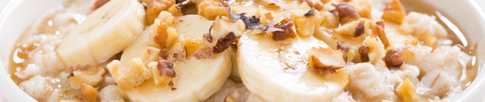 Havermout met banaan en walnoten 