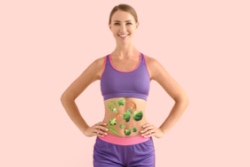 Vrouw met enzymen in haar buik Vrouw met enzymen in haar buik