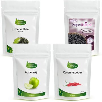 Groene Thee Extract, Acai Bes, Appelazijn, Cayenne Peper