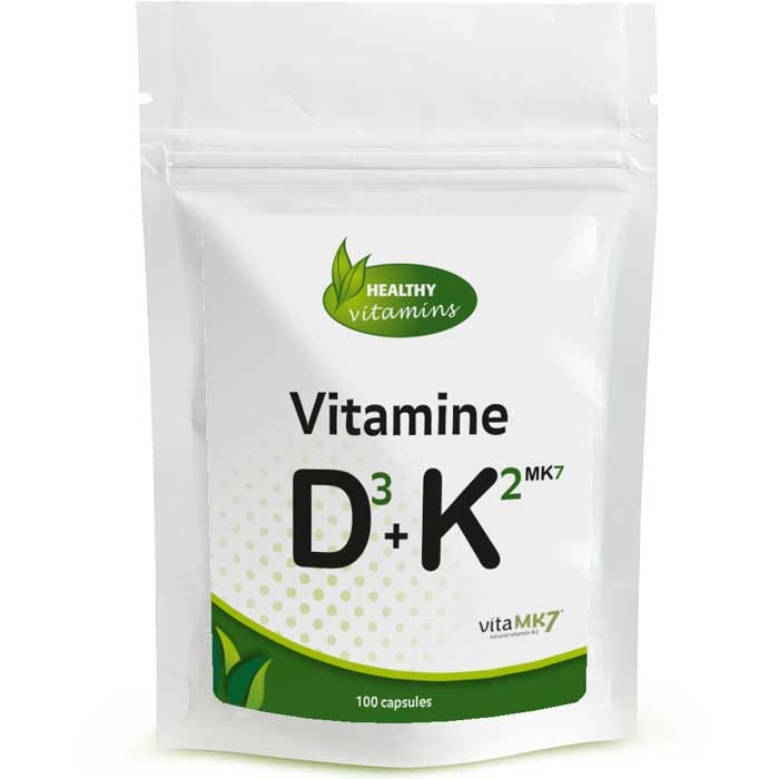 Afbeelding van Vitamine D3 & Vitamine K2 MK-7 uit korstmos | 100 vegan capsules | vitaminesperpost.nl