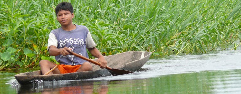 Peruaan in een bootje