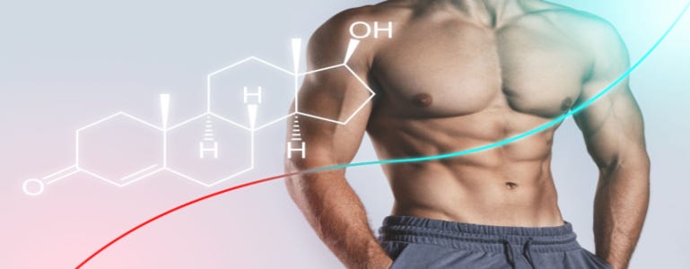 Gespierd mannenlichaam rijk aan testosteron