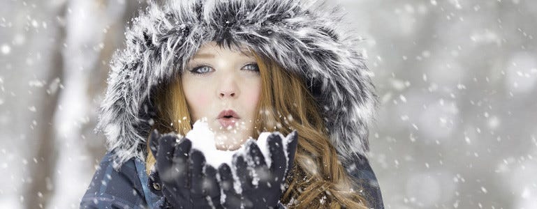 Vrouw in de winter