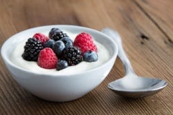 Yoghurt met bessen Yoghurt met bessen