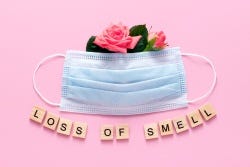 Mondkapje met de tekst 'Loss of smell' Mondkapje met de tekst 'Loss of smell'