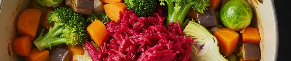Vezelrijke groentestoof met zoete aardappel en artisjok Vezelrijke groentestoof met zoete aardappel en artisjok