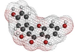 Moleculair model van de stof kaemferol