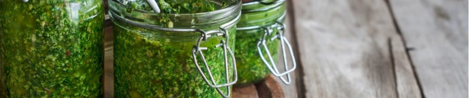 Koriander-knoflookpesto Koriander-knoflookpesto