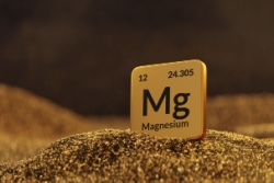 Het element magnesium (Mg) afgebeeld Het element magnesium (Mg) afgebeeld