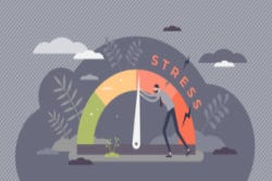 Persoon met stressmeter Persoon met stressmeter